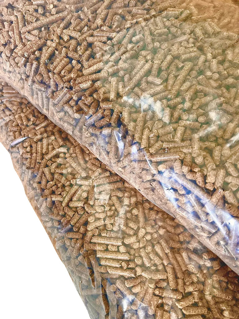 Granulés de bois dur 6 mm 100% chêne, palette de 1020 kg avec 68 sacs pour chauffage, pellets chauffants, pellets de bois