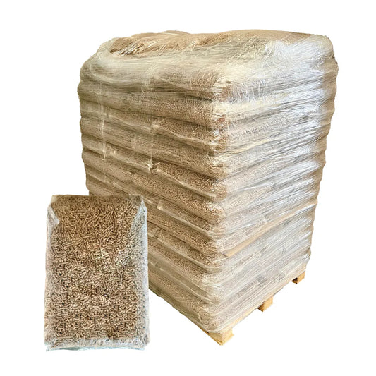 Granulés de bois dur 6 mm 100% chêne, palette de 1020 kg avec 68 sacs pour chauffage, pellets chauffants, pellets de bois