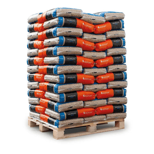 Granulés de bois Heizfuxx Bleu 15kg x 65 sacs Palette 975kg